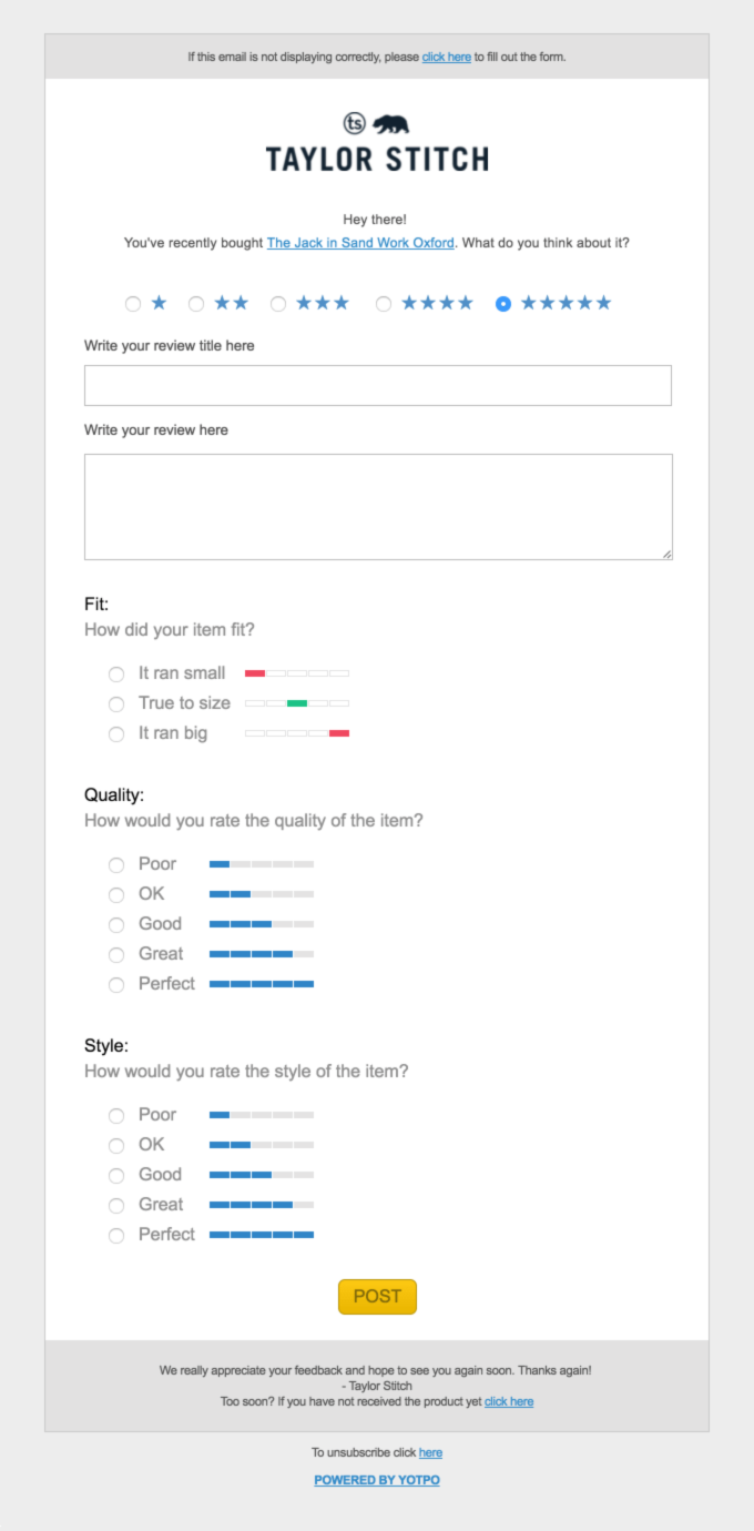 Taylor Stitch 8 RAZONES POR LAS QUE TU ECOMMERCE NECESITA EL EMAIL